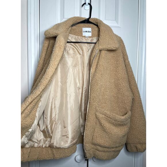 I.AM.GIA Tan Coat Womens Size XS Teddy - Picture 4 of 7